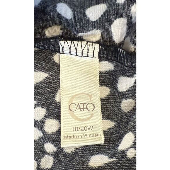 Cato Est 1948 Long Blouse Tunic Front Self Tie Sz. 18/29W Black/White - Picture 7 of 8